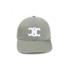 Celine Sauge Cotton Triomphe Baseball Hat In Green