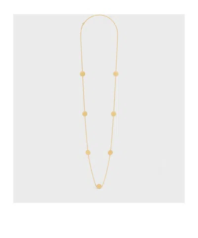 Celine Sautoir In Brass With Gold Finish In Yellow