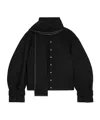 Celine Scarf Jacket In Wool Cloth In Black