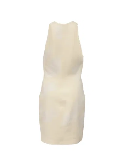 Pre-owned Celine Scoop-neck Knitted Mini Dress In Neutral