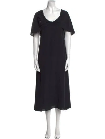 Pre-owned Celine Scoop Neck Long Dress In Black