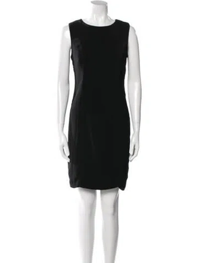 Pre-owned Celine Scoop Neck Mini Dress In Black