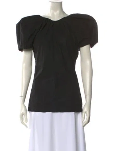 Pre-owned Celine Scoop Neck Short Sleeve T-shirt In Black