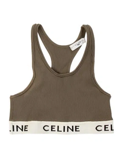 Pre-owned Celine Scoop Neck Sleeveless Sports Bra In Neutrals