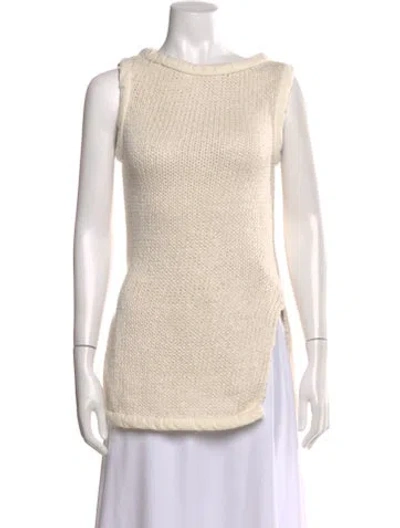 Pre-owned Celine Scoop Neck Sweater In Neutral