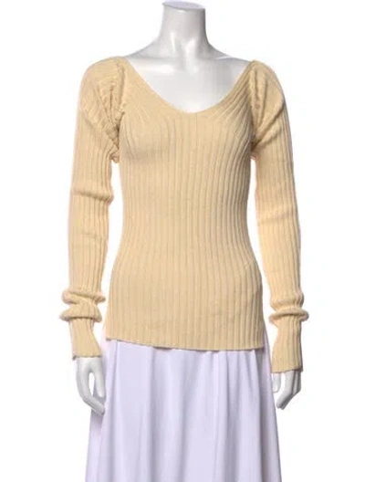 Pre-owned Celine Scoop Neck Sweater In Neutral