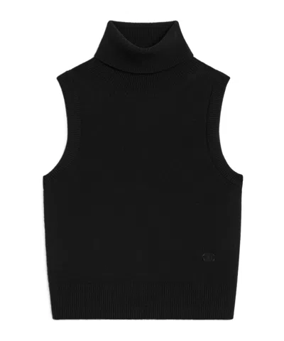 Celine Scottish Cashmere Turtleneck Sweater In Black