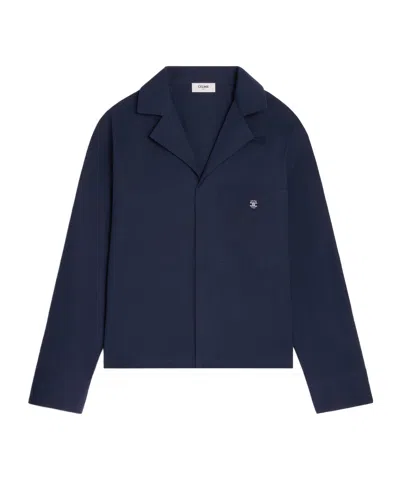 Celine Scout Shirt In Cotton And Linen Cloth In Blue