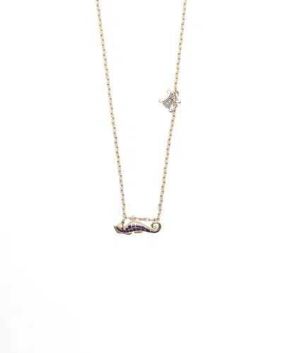 Celine Céline Seahorse Triomphe Necklace In Brown