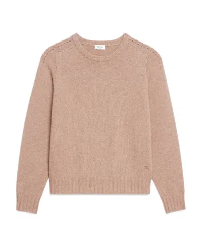 Celine Seamless Cashmere Round Neck Sweater In Nude