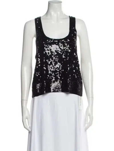 Pre-owned Celine Sequin Patterned Top In Black
