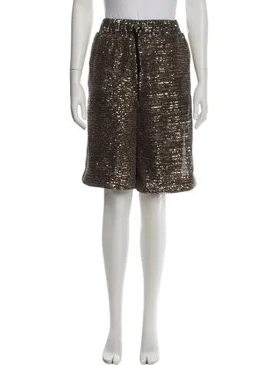 Pre-owned Celine Sequin Wide Leg Pants In Gold