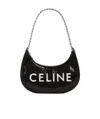 Celine Sequined Medium Size Shoulder Bag In Black