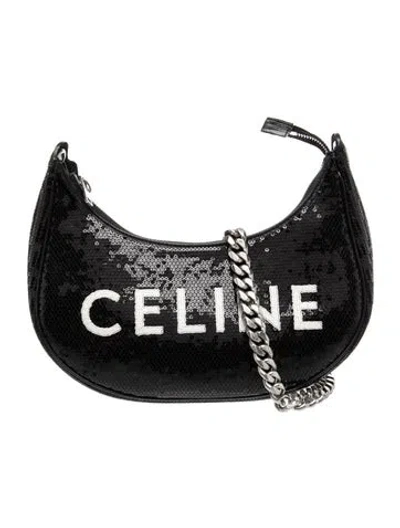 Pre-owned Celine Sequins Ava In Black
