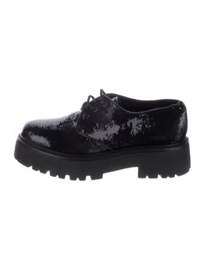 Pre-owned Celine Sequins Sequin Embellishments Oxfords In Black