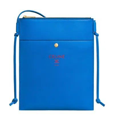 Celine Sharp Pouch In Smooth Lambskin In Blue