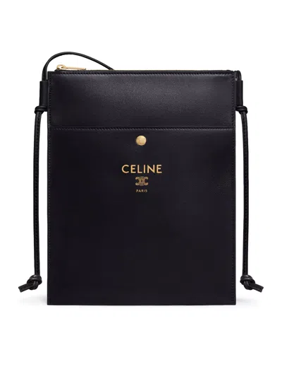 Celine Sharp Smooth Lambskin Clutch In Black
