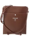 Celine Sharp Take Away Leather Pouch In Brown