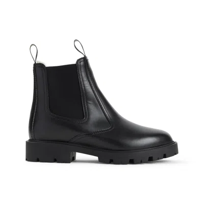 Celine Margaret Leather Boot In Black