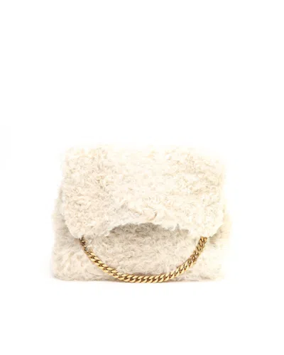 Celine Céline Shearling Gourmette Bag In White