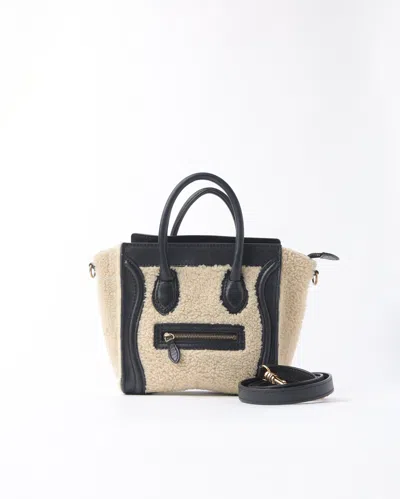 Celine Shearling Nano Luggage Bag