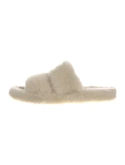 Pre-owned Celine Shearling Slides In Neutral