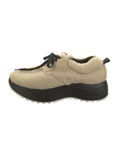 Pre-owned Celine Shearling Sneakers In Neutral