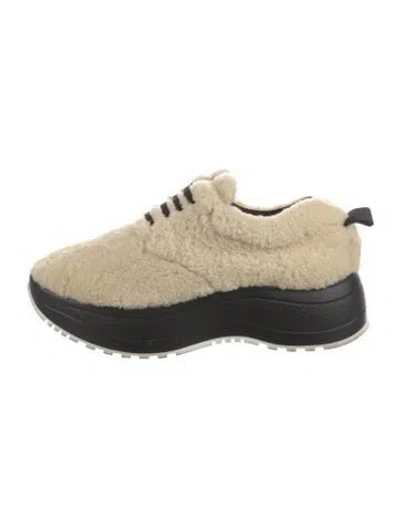 Pre-owned Celine Shearling Sneakers In Neutral