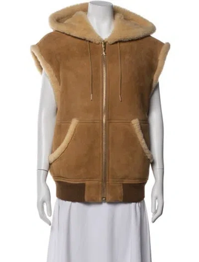 Pre-owned Celine Shearling Vest In Brown