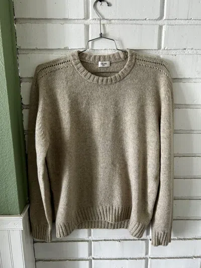 Pre-owned Celine Shetland Knit Sweater (sz Xl) In Beige