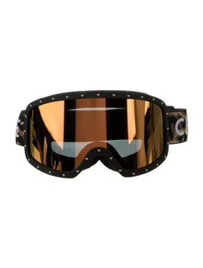 Pre-owned Celine Shield Mirrored Sunglasses In Black