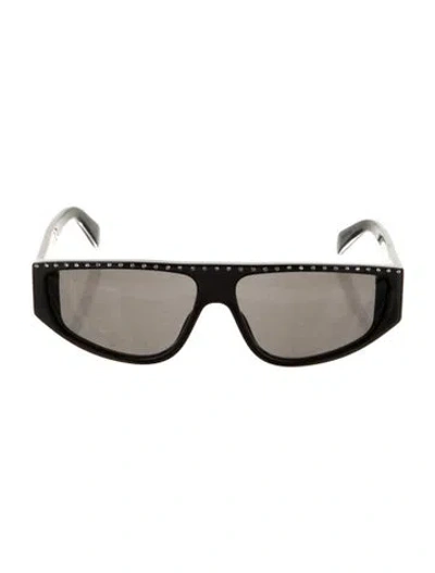 Pre-owned Celine Shield Mirrored Sunglasses In Black