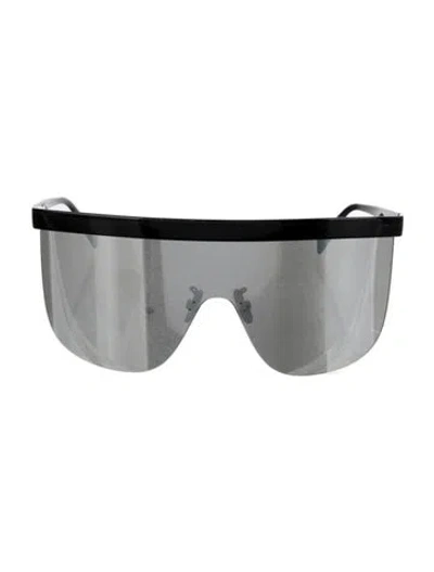 Pre-owned Celine Shield Mirrored Sunglasses In Black