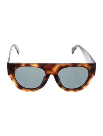 Pre-owned Celine Shield Mirrored Sunglasses In Brown