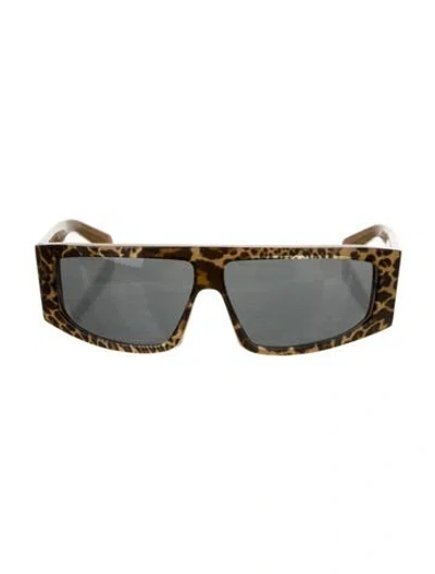 Pre-owned Celine Shield Tinted Sunglasses In Brown