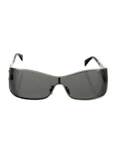 Pre-owned Celine Shield Tinted Sunglasses In Silver