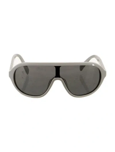 Pre-owned Celine Shield Tinted Sunglasses In White