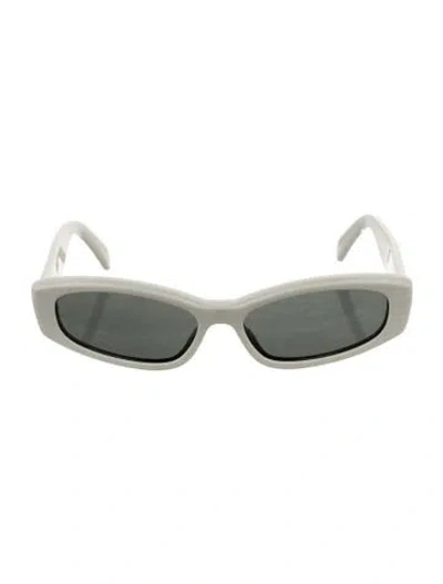 Pre-owned Celine Shield Tinted Sunglasses In White
