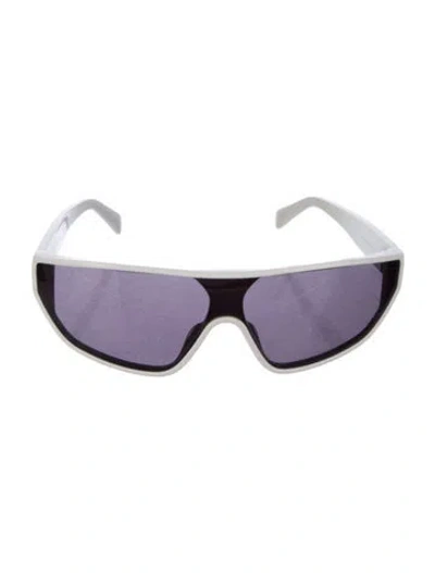 Pre-owned Celine Shield Tinted Sunglasses In White