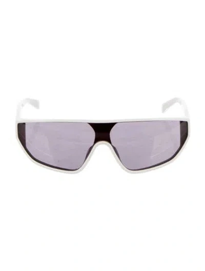 Pre-owned Celine Shield Tinted Sunglasses In White