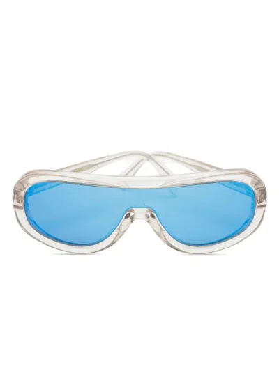 Pre-owned Celine Shield-frame Sunglasses In White