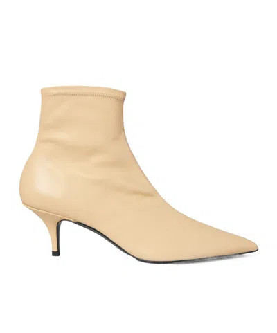 Celine Shiny Leather Sock Booty In Neutral