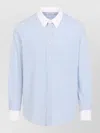 Celine Shirt Button Down Collar Striped Pattern In Blue