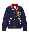 Celine Wool Jacket With Embroidered Lion In Blue