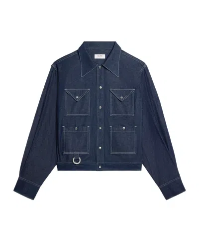 Celine Shirt In Cotton Denim In Blue