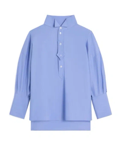 Celine Shirt In Cotton Poplin In Blue