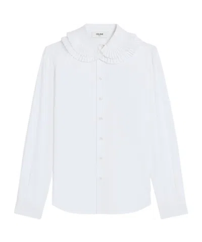 Celine Shirt In Cotton Poplin In White