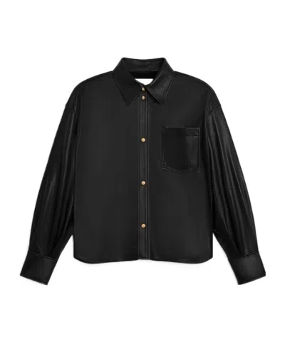 Celine Shirt In Soft Lambskin In Black
