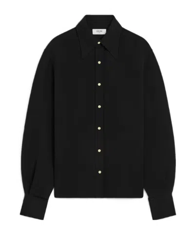 Celine Shirt In Viscose And Silk Cady In Black