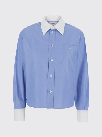 Celine Shirt Woman Color Gnawed Blue